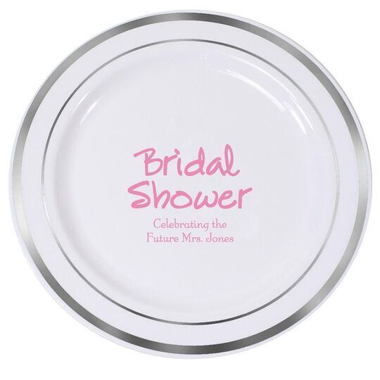 Studio Bridal Shower Premium Banded Plastic Plates